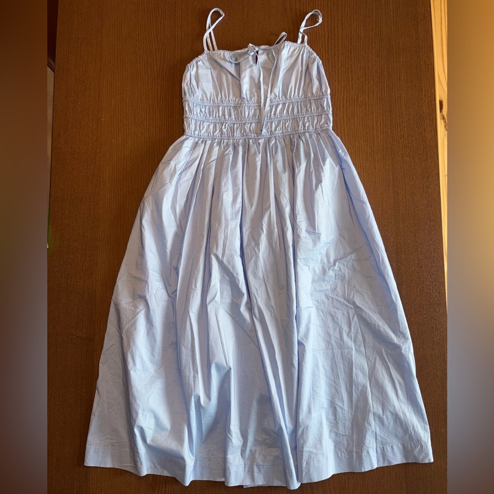 Sunday in Brooklyn Light Blue Smocked Midi Dress - Picture 2 of 6